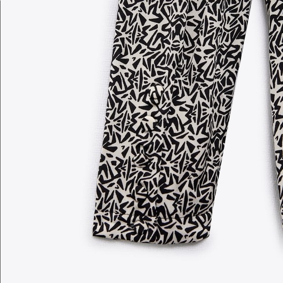 ZARA PRINTED MIDI DRESS BLACK / WHITE - Picture 9 of 14